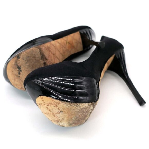 L.A.M.B. Gwen Stefani Black Sexy Satin Stiletto 5" Heels LAMB Women's 7.5 - Picture 5 of 8